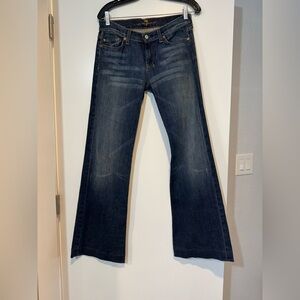 Seven For All Mankind Dojo Tonal Wide Leg Jeans Indigo 29